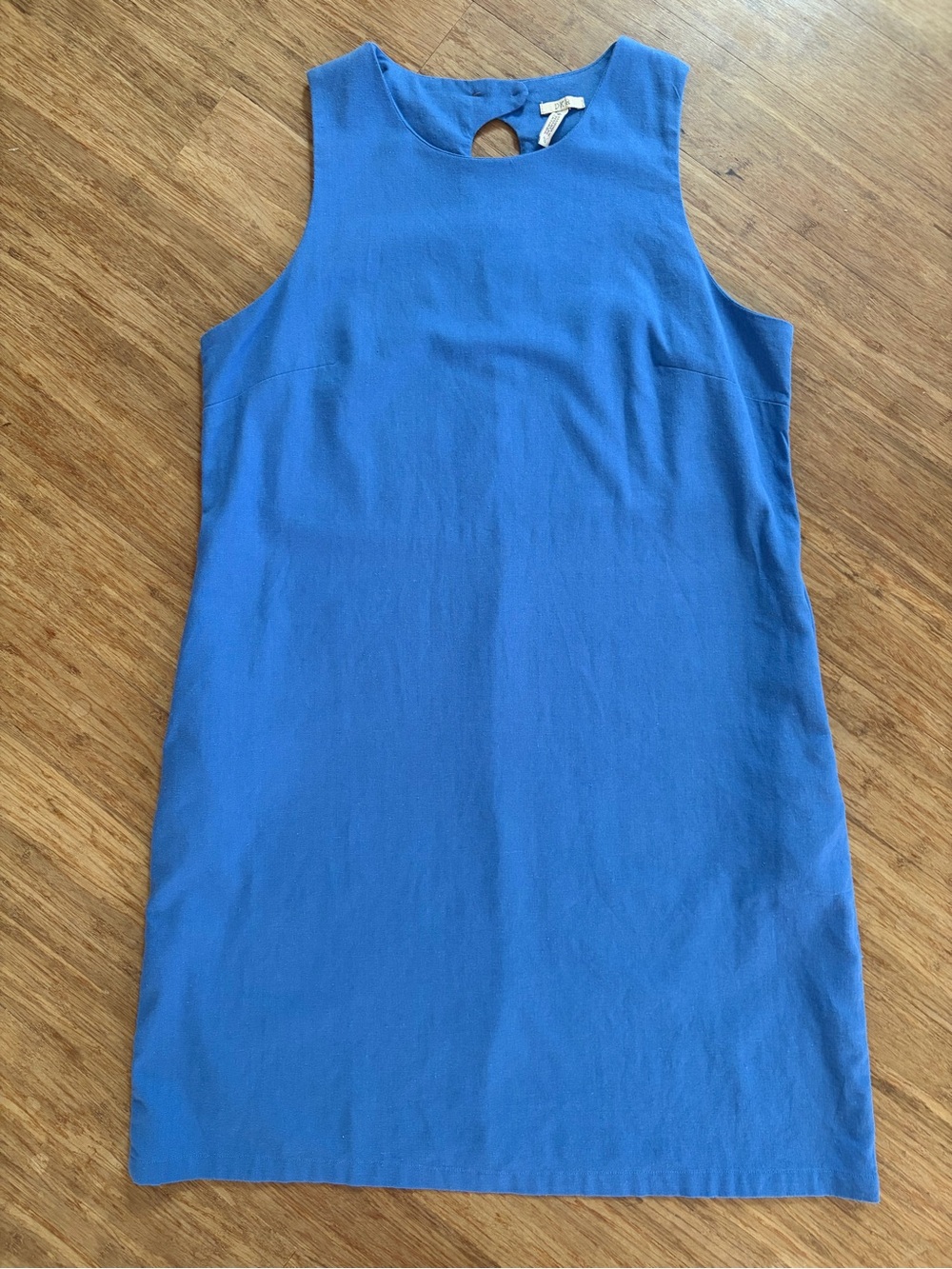 DKR Canadian Designed Blue Linen Blend Sleeveless Shift Dress with Pockets XL
